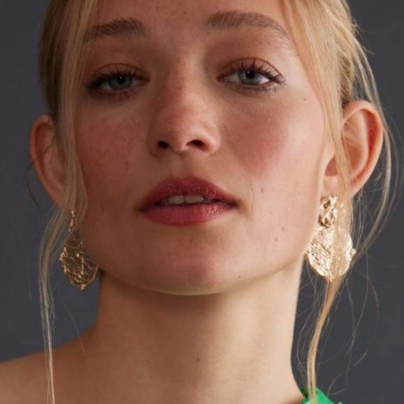 NWT Anthropologie Chunky Double-Coin Drop Earrings - Picture 4 of 4